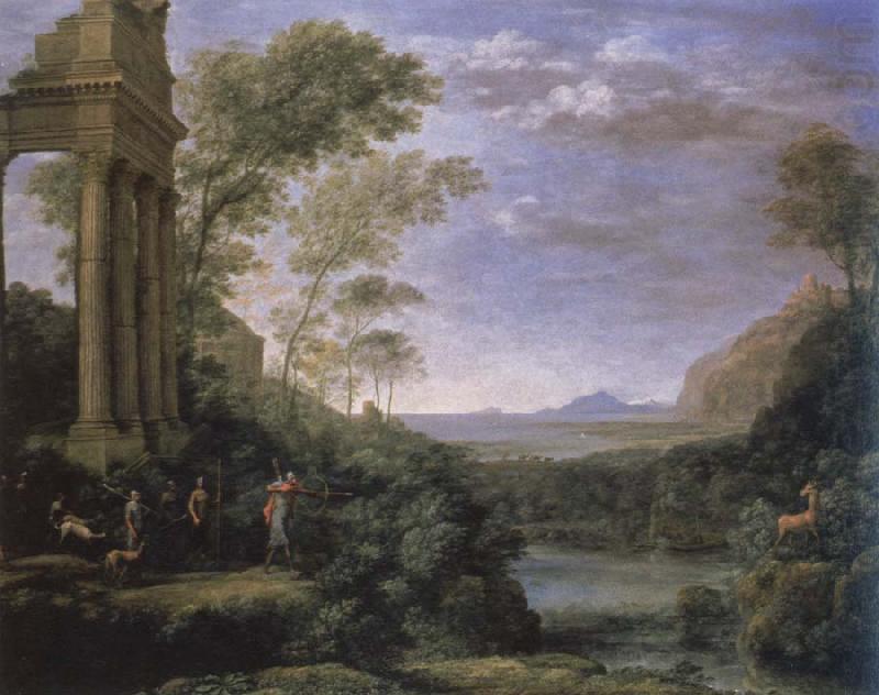 landscape with ascanius shooting the stag of sylvia, claude lorraine